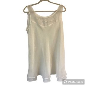 Vintage Victoria’s Secret 90s Ivory Sheer Beaded Sleeveless Chemise Size M